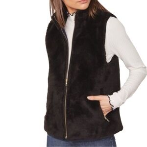 J. CREW Faux Fur Zippered Vest